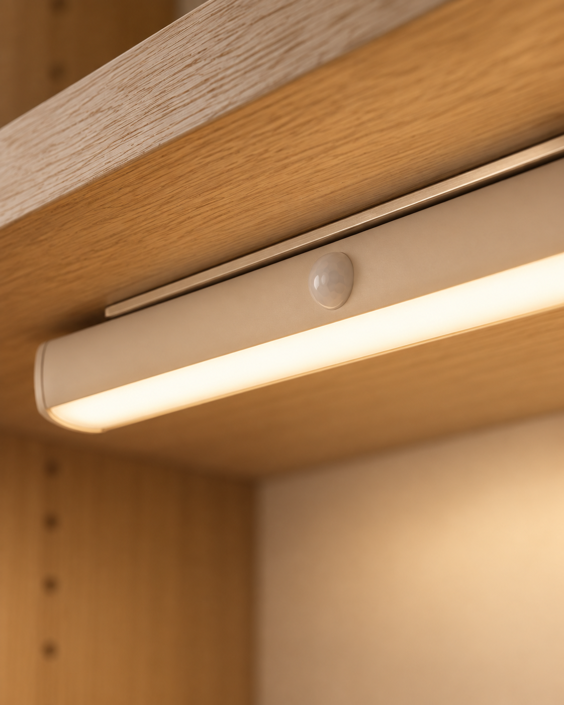 Dwellqeno Path Ward Wardrobe Motion-Sensing Light｜Lights Up When You Open the Door·Clear, Soft, and True-to-Color