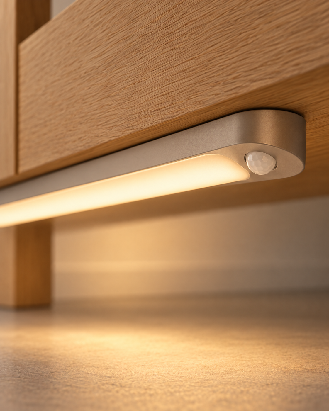 Dwellqeno Path Under Under-Bed Motion-Sensing Light｜Gentle on the Eyes at Night·Lights Up When You Step Down