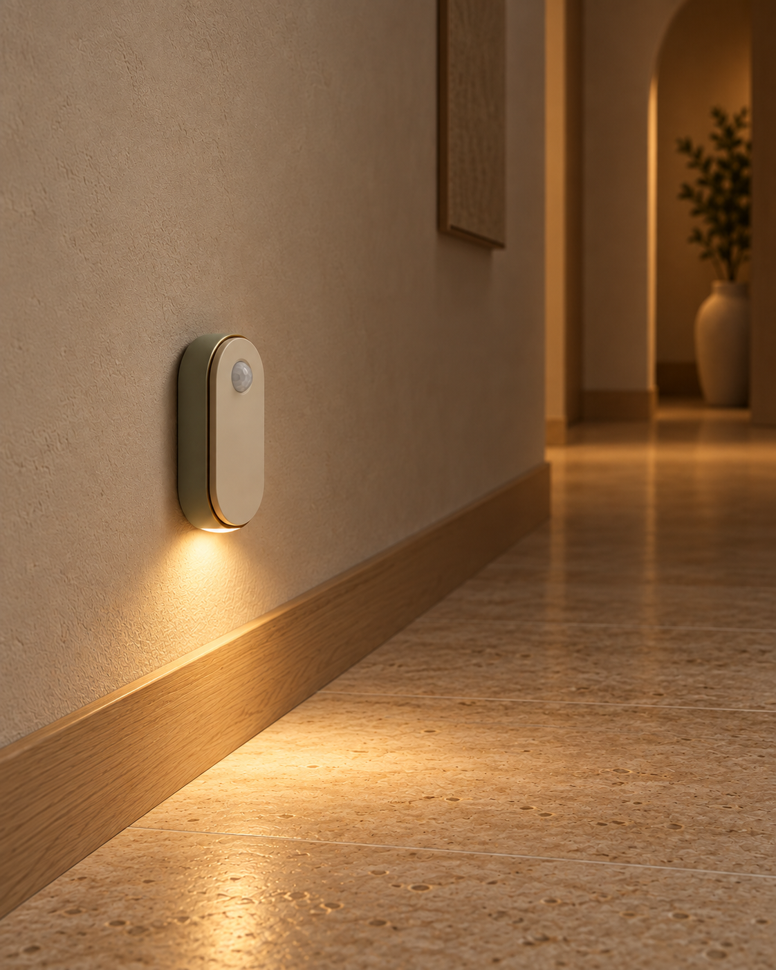 Dwellqeno Path Hall Hallway Motion-Sensing Night Light｜Wireless Wall-Mounted Soft Light·Automatic Illumination at Night