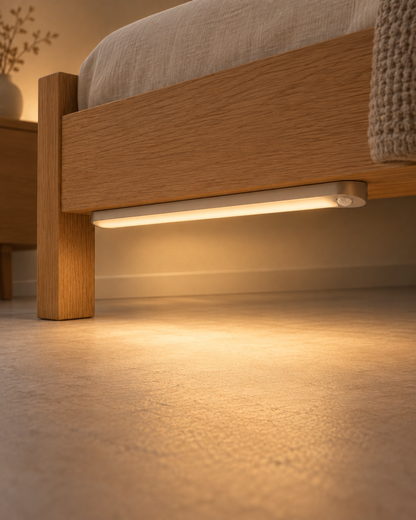 Dwellqeno Path Under Under-Bed Motion-Sensing Light｜Gentle on the Eyes at Night·Lights Up When You Step Down